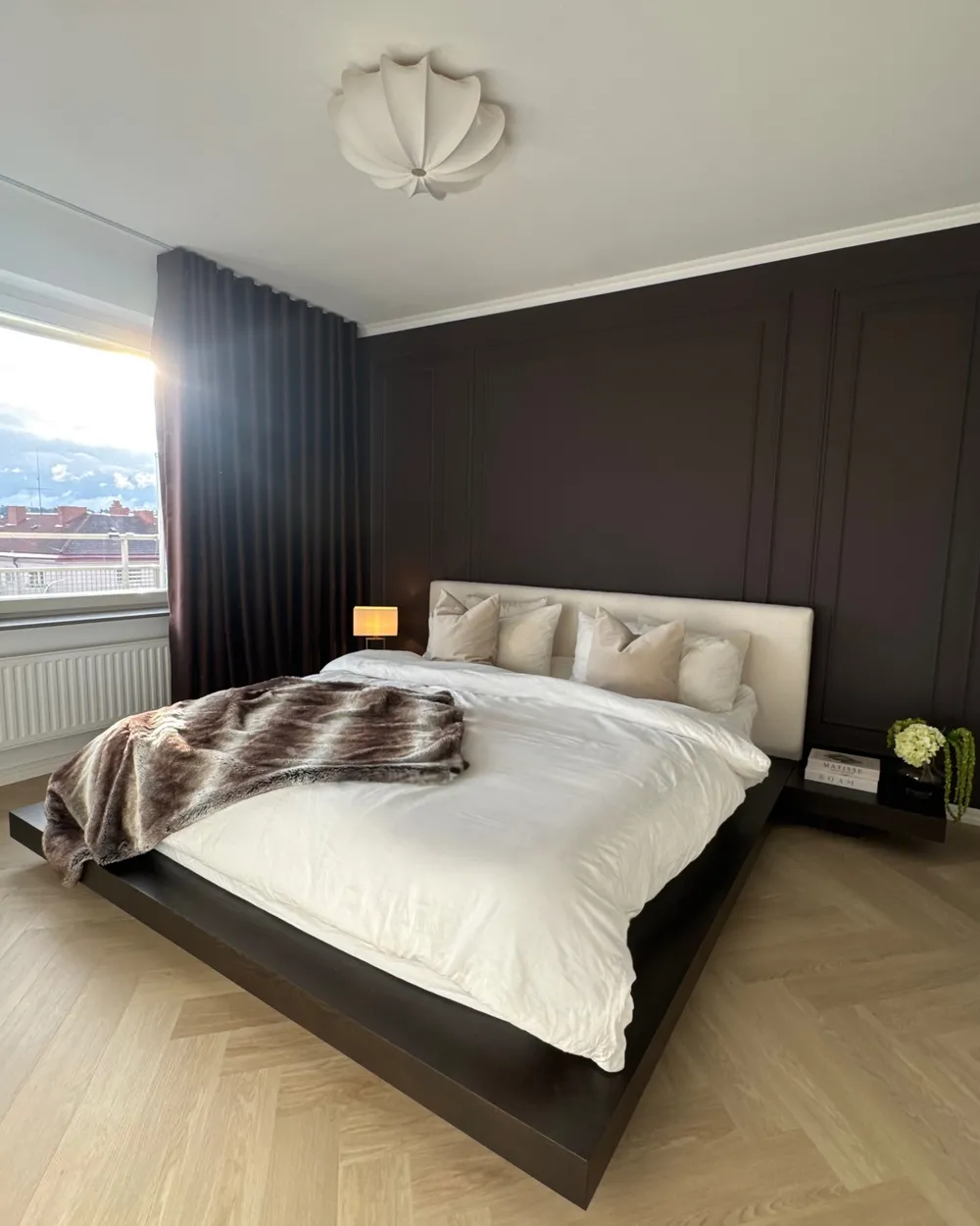Bed Boucle ZEN 180 x 200 cm (EU Super King) Dark Ash Wood_1036177