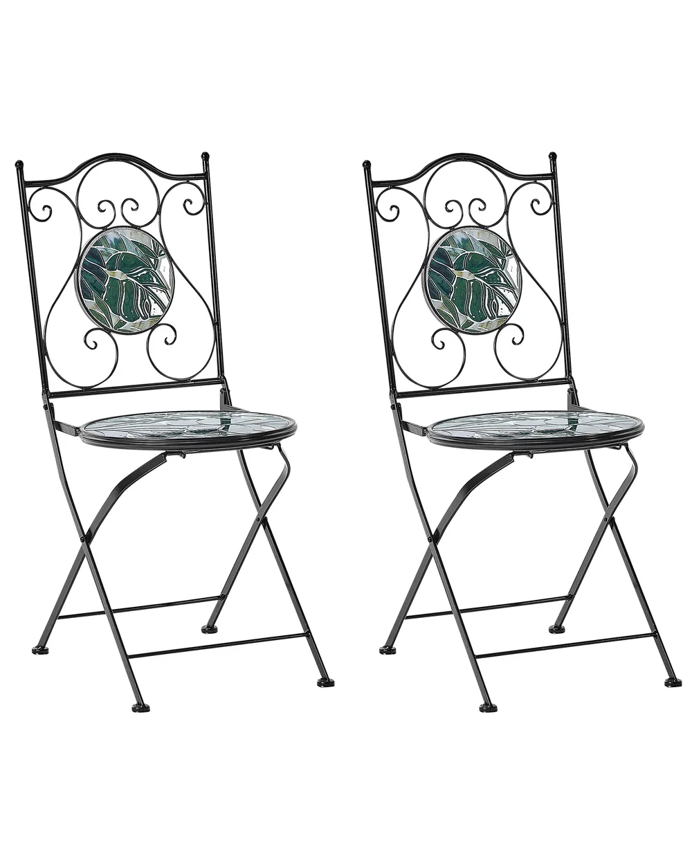 Set of 2 Garden Chairs COZZANA Metal Black_969871