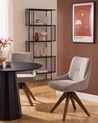 Set of 2 Dining Chairs Swivel DORRIS Fabric Taupe
