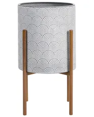 Elevated Plant Pot AUBRIETA 31 cm Metal Light Grey_1064650