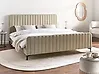 Säng med lamellram Bouclé LUNAN 180 x 200 cm Beige