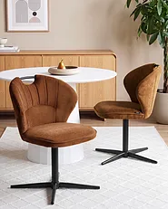 Sett med 2 stoler WORCESTER Chenille Gullbrun_1161664