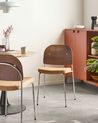 Set of 2 Dining Chairs ASHCROFT Metal Dark Brown/ Orange