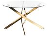 Dining Table MARAMO Gold 120 cm 120 cm Tempered Glass