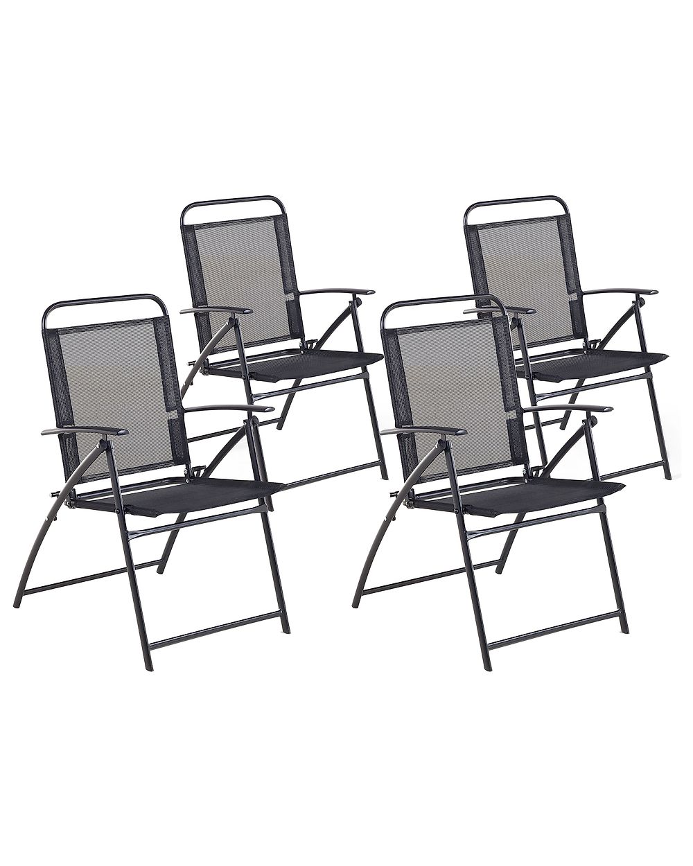 Set of 4 Garden Chairs LIVO Metal Black