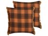 Koristetyynysetti 2 kpl BARJA 45 x 45 cm Oranssi Ruutukuvio