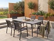 Garden Dining Table TOLENTINO 180 cm 90 cm Stone Effect Light Grey_1173519