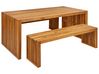 Garden Dining Set with Benches 6 Seater SULZANO Acacia Wood Brown