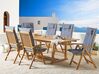 Garden Dining Set 6 Seater JAVA with Cushions Acacia Wood Blue