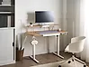Elektrisk justerbart skrivebord WILBANKS 120 cm x 60 cm med USB-inngang Lysebrun/hvit