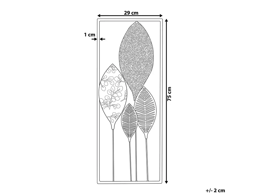 Wall Decor Leaf PLATINUM Metal 75 cm Multicolour_742412