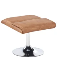 Massage Chair LEGEND with Footstool Faux Leather Brown_963843