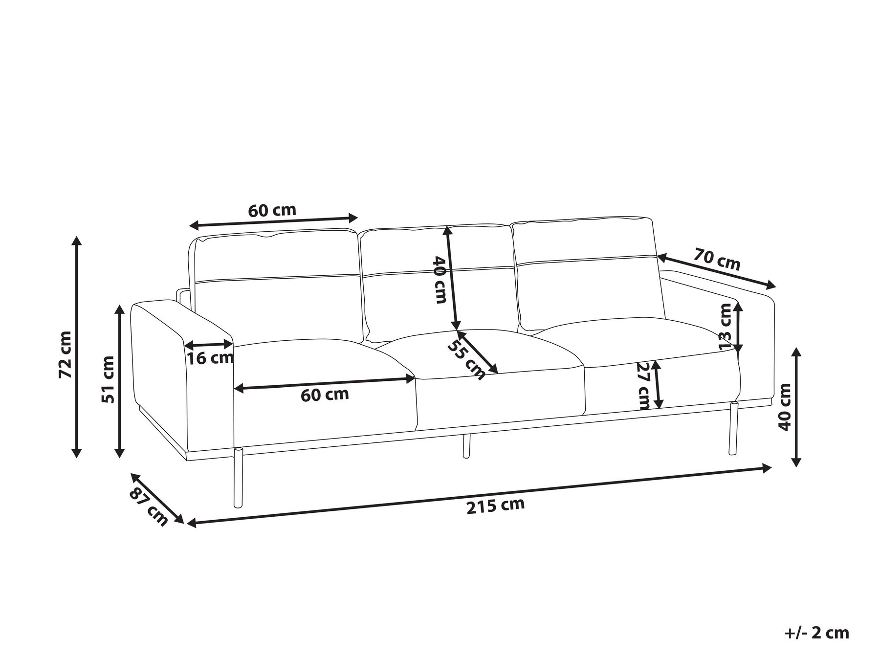 Sofa 3 Seater SOVIK Faux Leather Black_900144