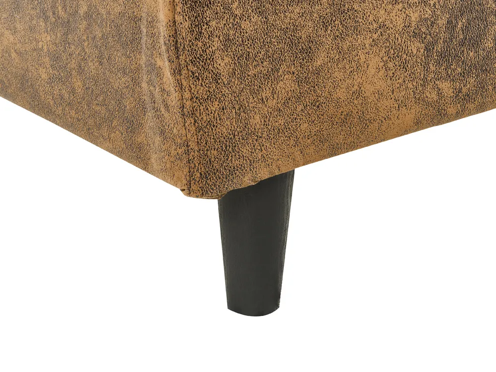 Bed Faux Leather FITOU 140 x 200 cm (EU Double) Brown_875880