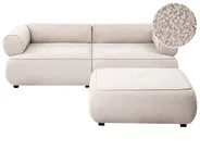 Soffa 3-sits SALLA med fotpall Bouclé Beige_1058102