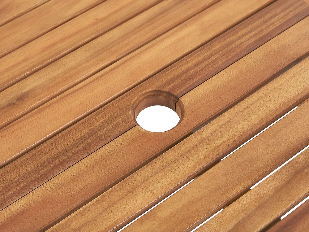 Extending Garden Dining Table JAVA 160/220 cm 90 cm Acacia Wood Light Brown_767699