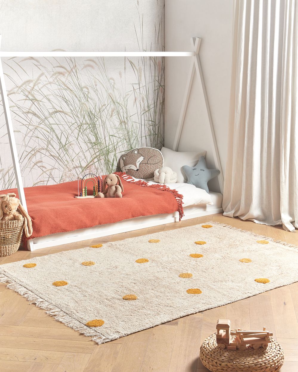 Barnmatta DARDERE Gul 140 x 200 cm Bomull