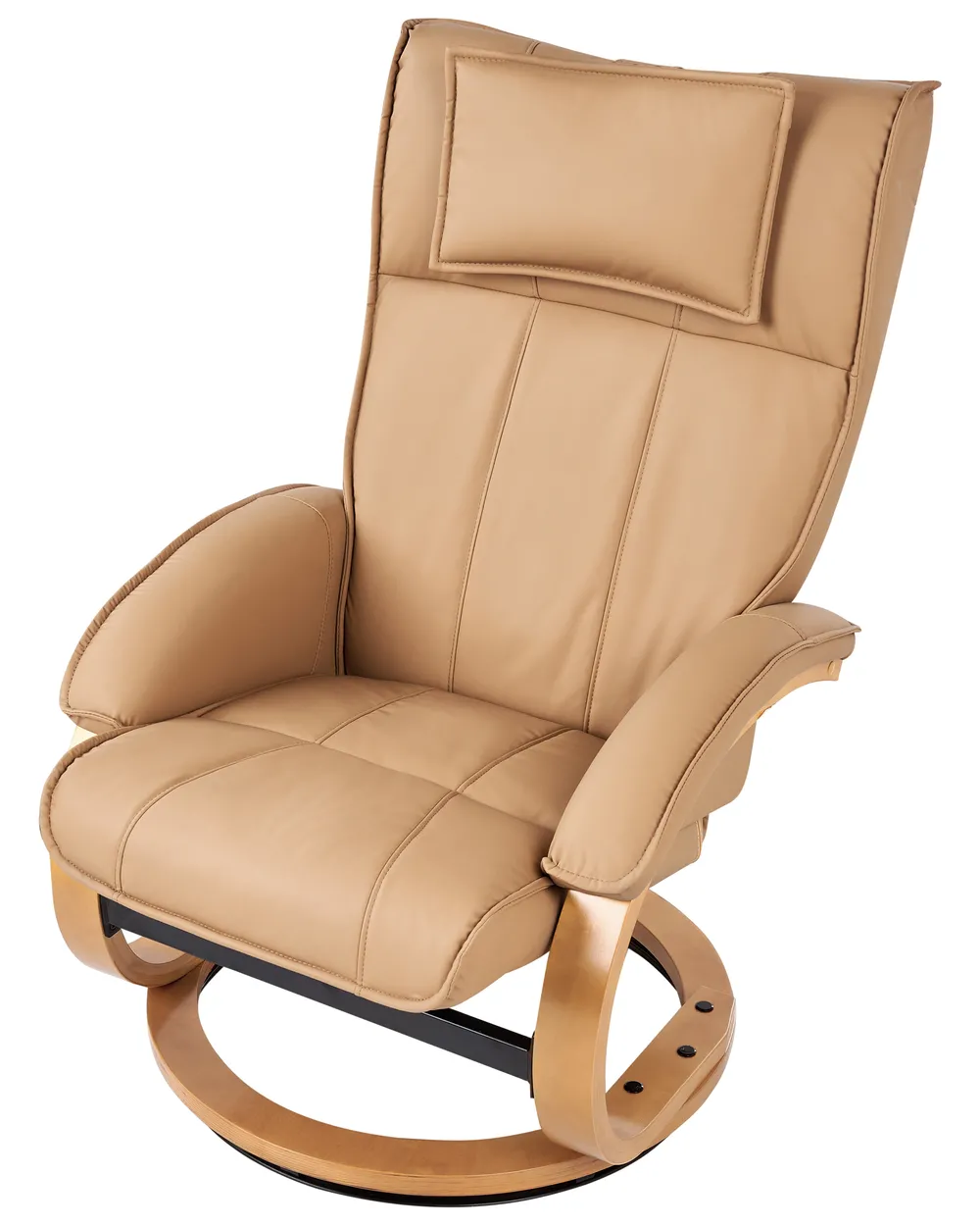 Massage Chair MAJESTIC with Footstool Faux Leather Light Brown_963663