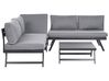 Garden Corner Sofa with Table 5 Seater COCCORINO Metal Grey