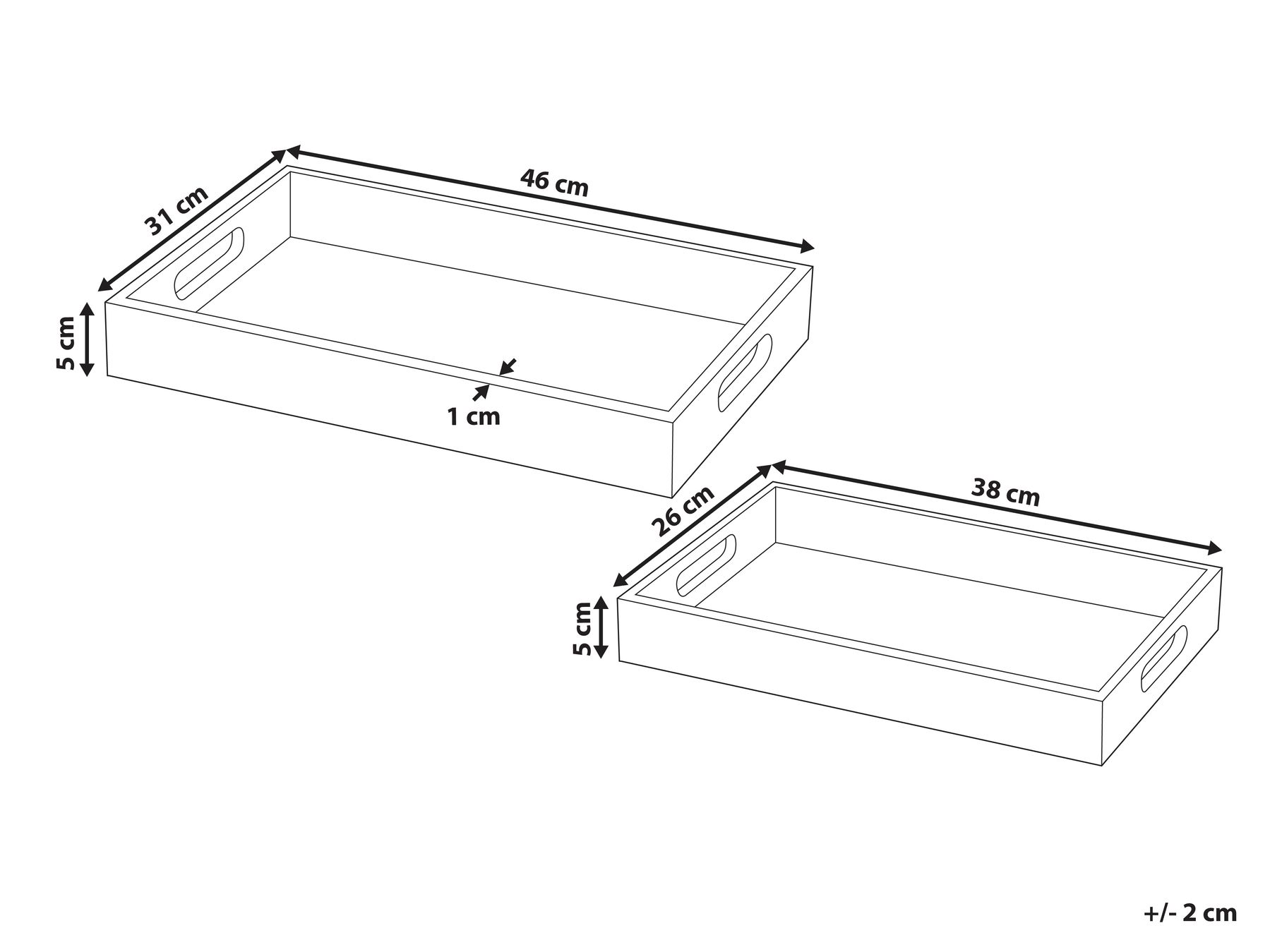 Set med 2 serveringsbrickor QUENA Mangoträ Ljusbrun_1003857