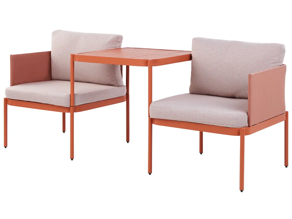 Loungesett til hagen med bord 2-seters TERRACINA Metall Oransje_826670