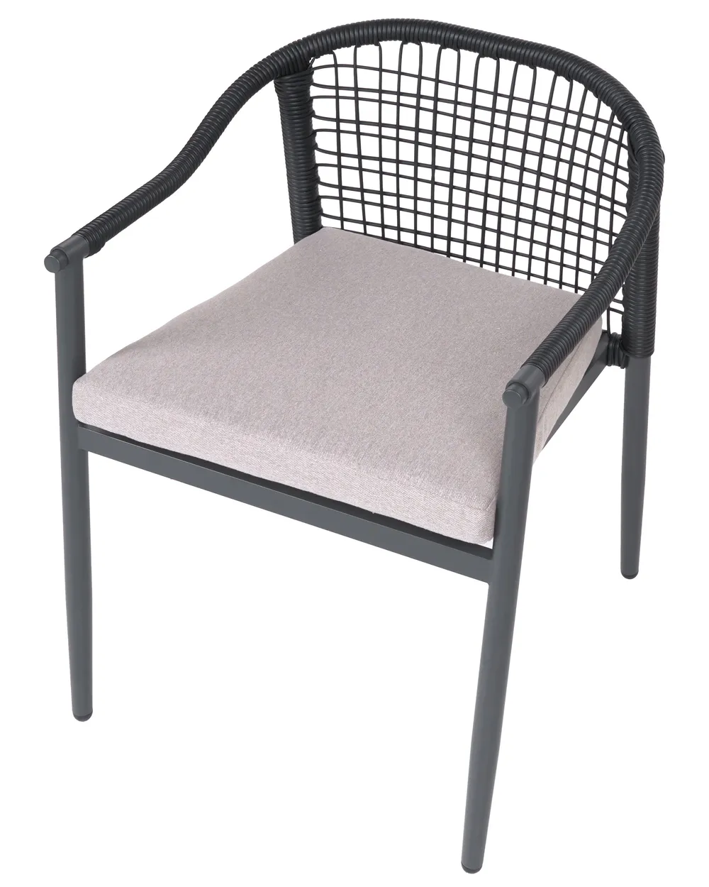 Set of 4 Garden Chairs with Cushions OZZERO Metal Black_1080098