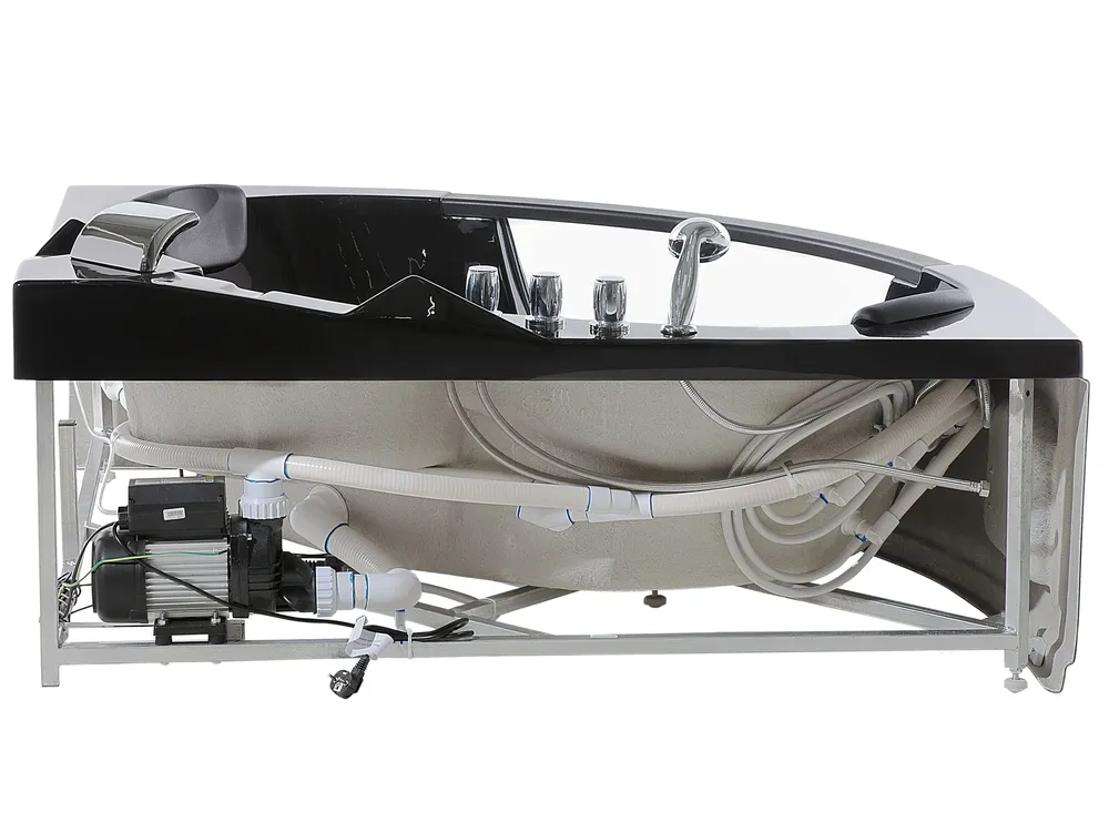 Kulmaporeamme LED-valolla MARTINICA 198 x 144 cm Musta_763727