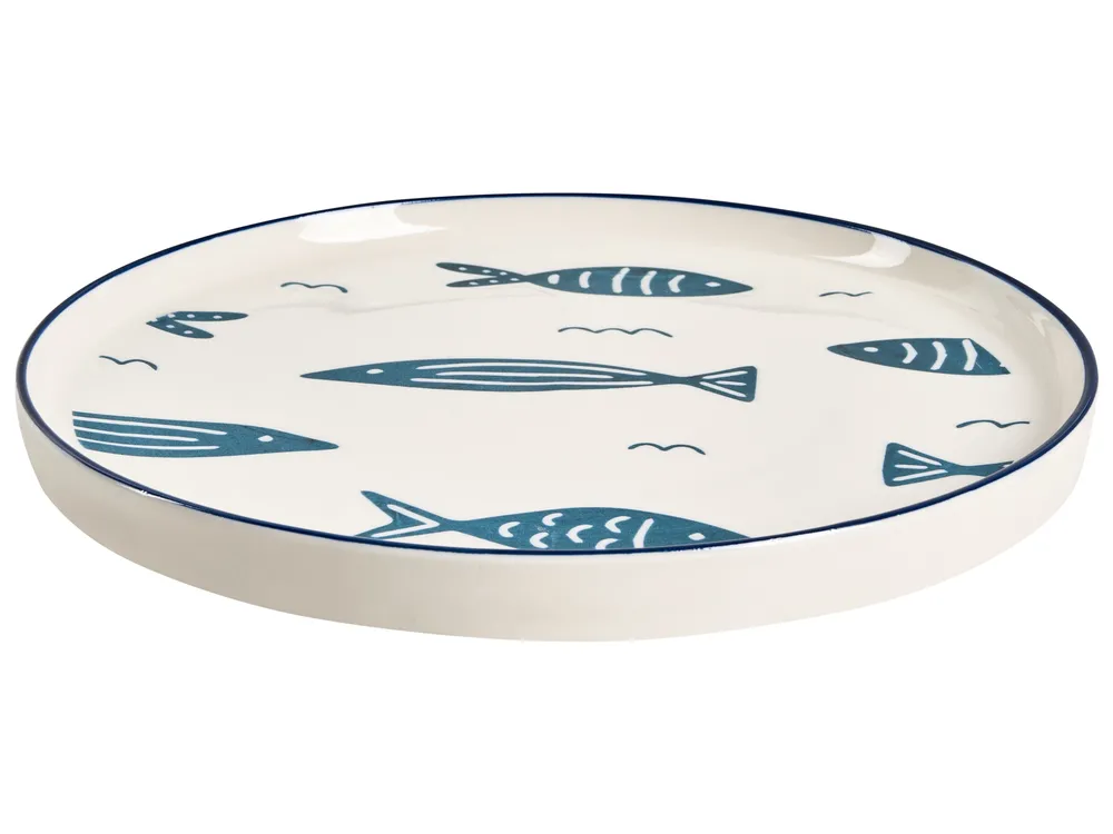 Set of 16 Dinnerware TAMARIND Porcelain White/ Blue_1026557
