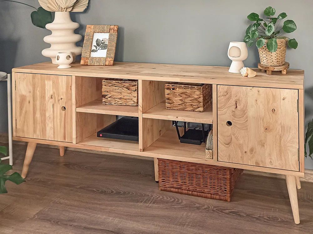 TV Stand CHANDLER Wood Light Brown_828665