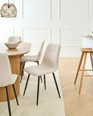 Set of 4 Dining Chairs TUSCOLA Fabric Light Beige_999512