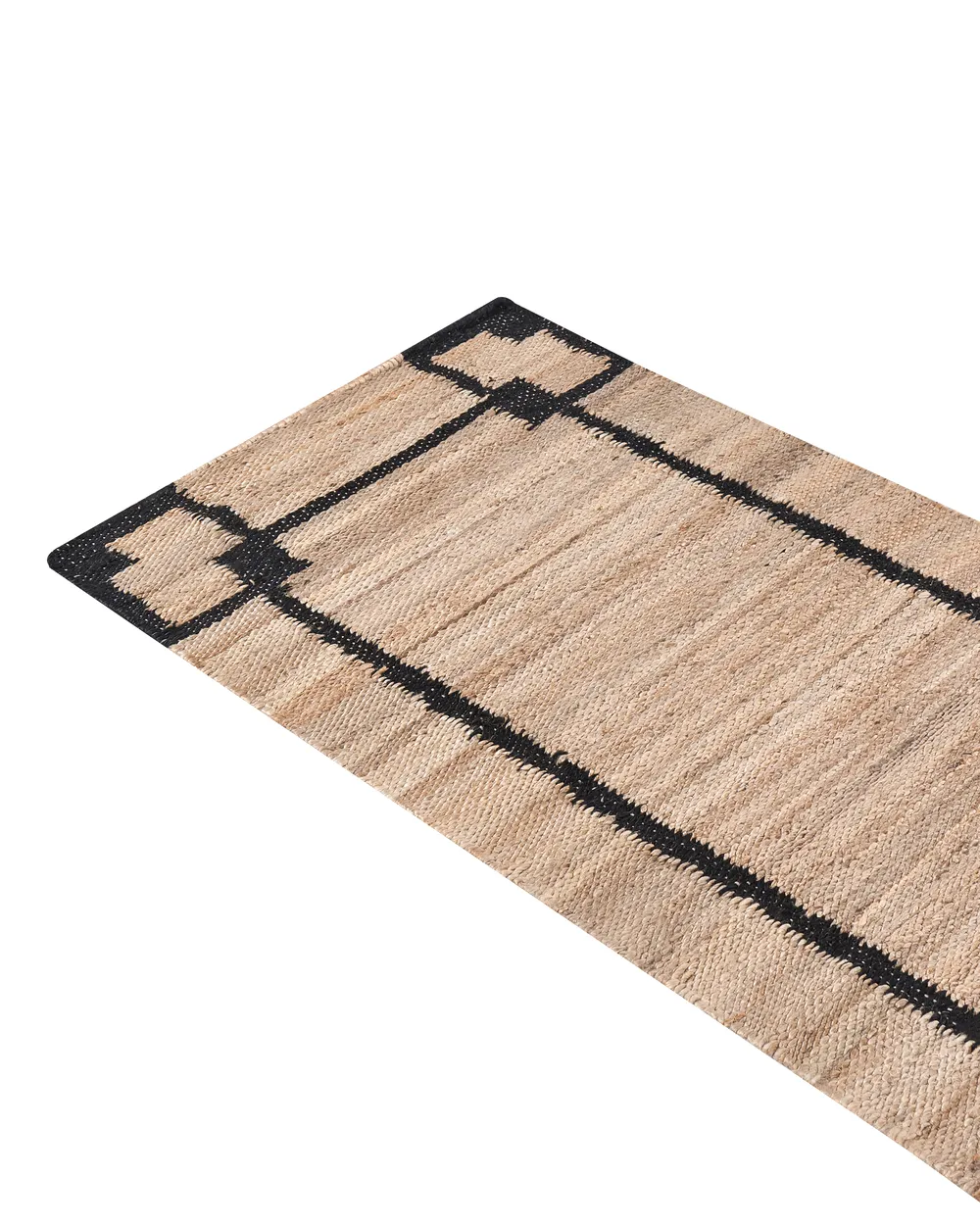 Rug GONDIA Black/ Beige 80 x 300 cm Jute_1040360