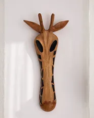 Wall Decor Giraffe EKPOMA Mango Wood 68 cm Light Brown_1062425