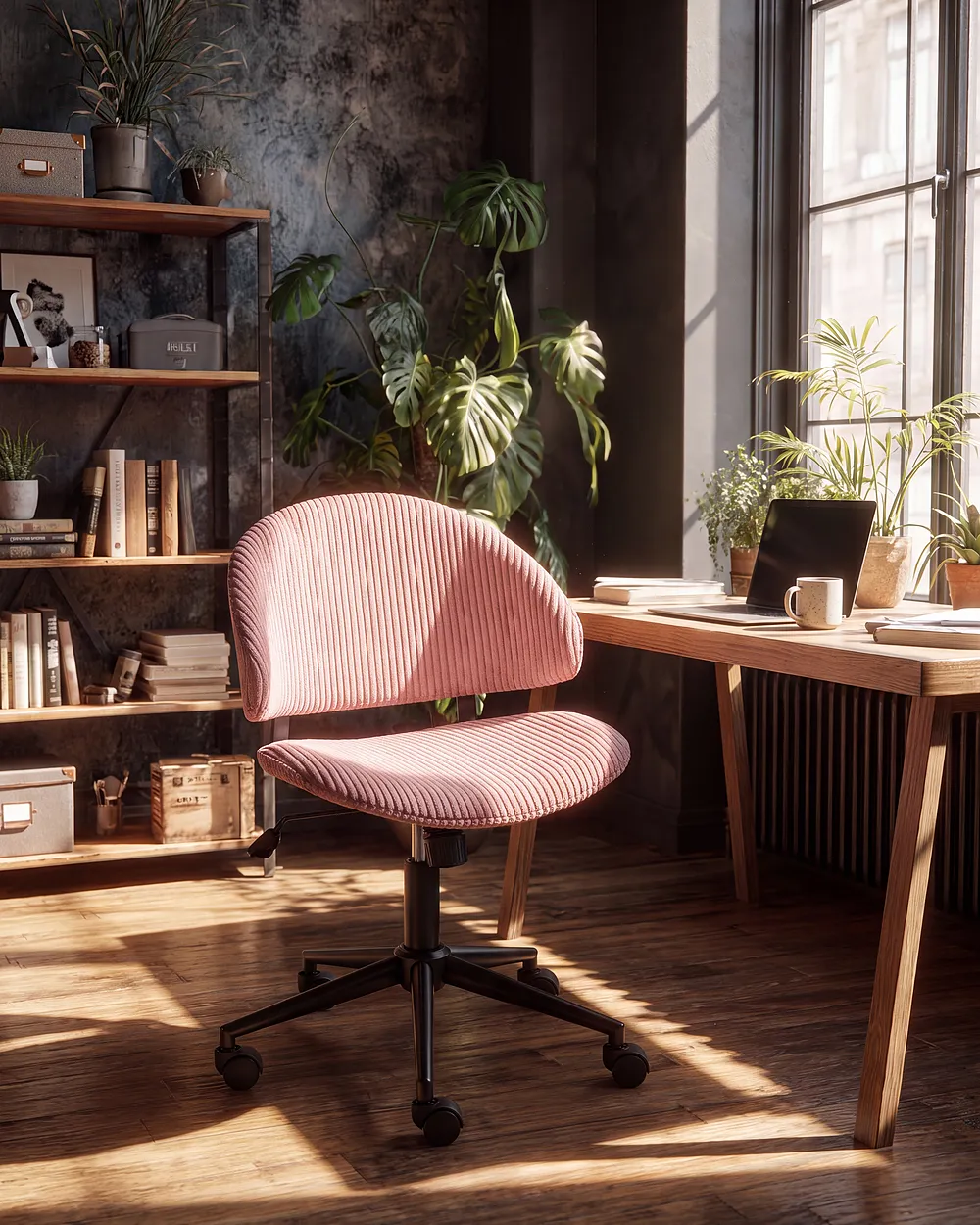 Office Chair KIANA Corduroy Pink_1150934