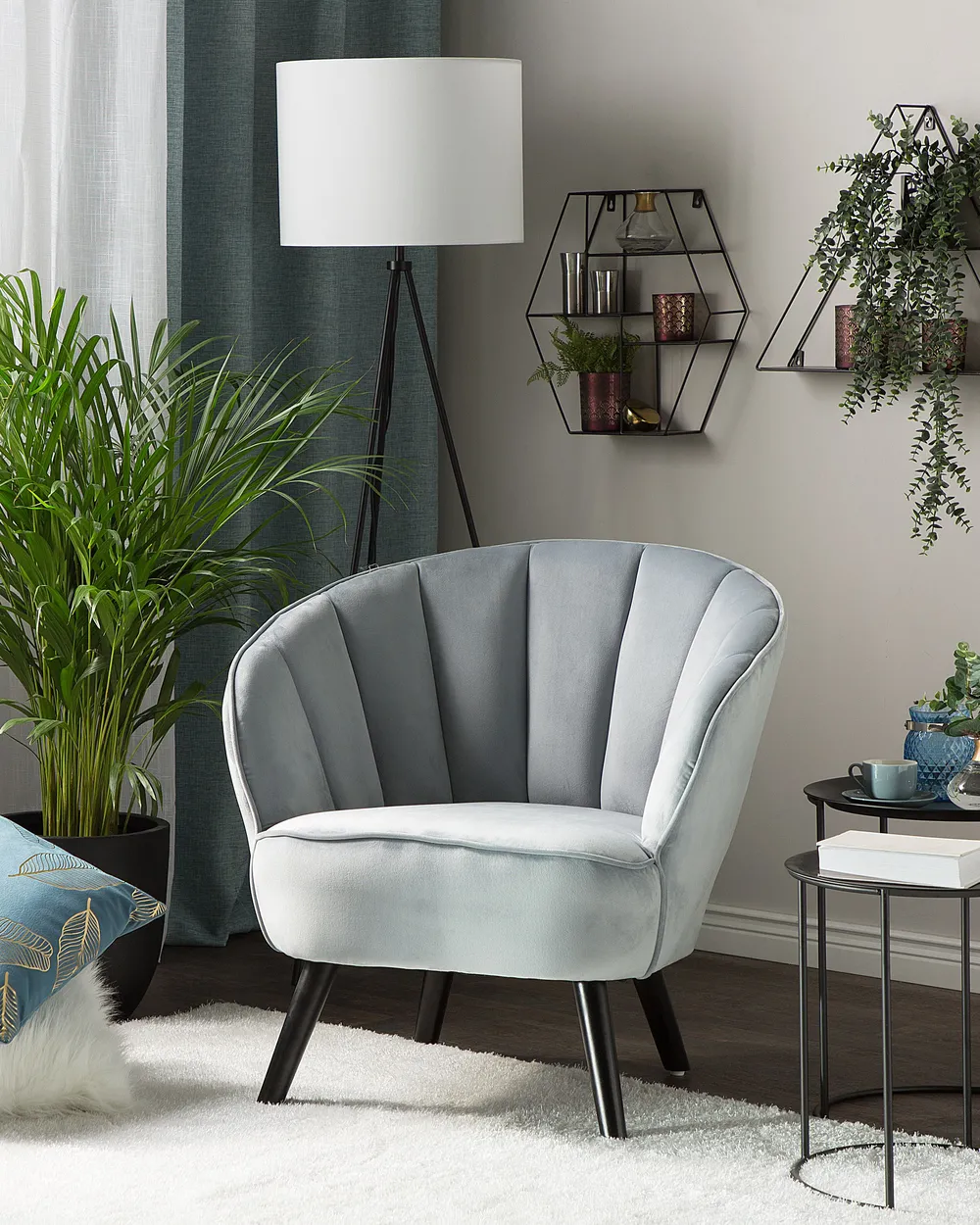Armchair DALA Velvet Light Grey