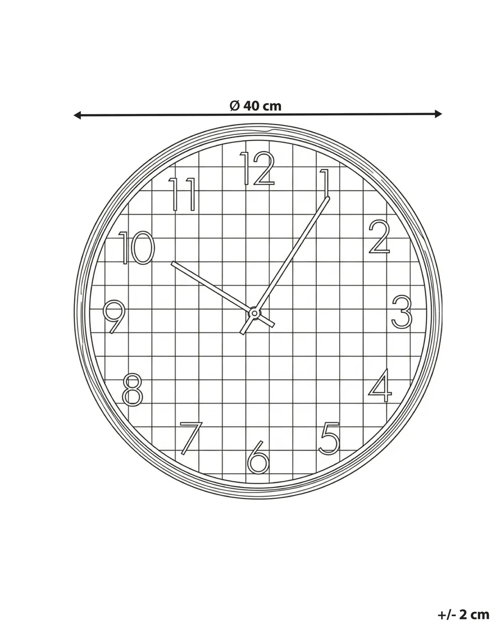 Veggklokke CREUSE 40 cm Svart_1151140