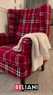 Armchair SANDSET with Footstool Velvet Dark Blue_897984