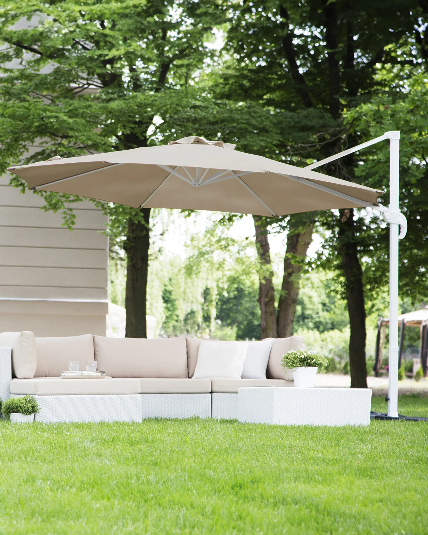 Cantilever Parasol 300 cm SAVONA Dark Beige_699615