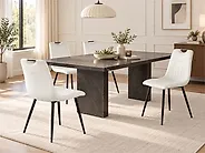 Set med 4 matstolar ARGYLE Sammet Off-White_1184102