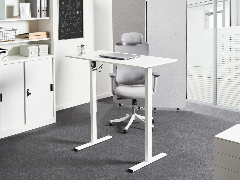 Työpöytä sähkösäädettävä TAVARES 120 cm 60 cm Valkoinen_975820