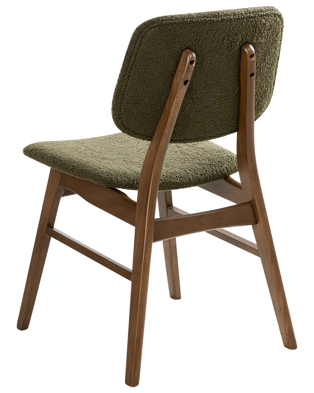 Set of 2 Dining Chairs ELAINE Boucle Dark Brown/ Green_1015950