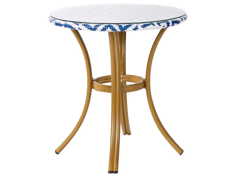 Garden Dining Set 4 Seater RIFREDDO PE Rattan Blue_798847