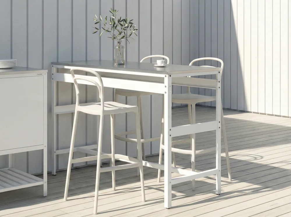 2 Piece Outdoor Kitchen Set with Sink MAENZA White Metal_1045012