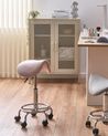 Saddle Stool DUMONT Faux Leather Pastel Pink