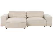 Modular Corner Sofa 3 Seater HELLNAR Velvet Light Beige Right Hand_910708