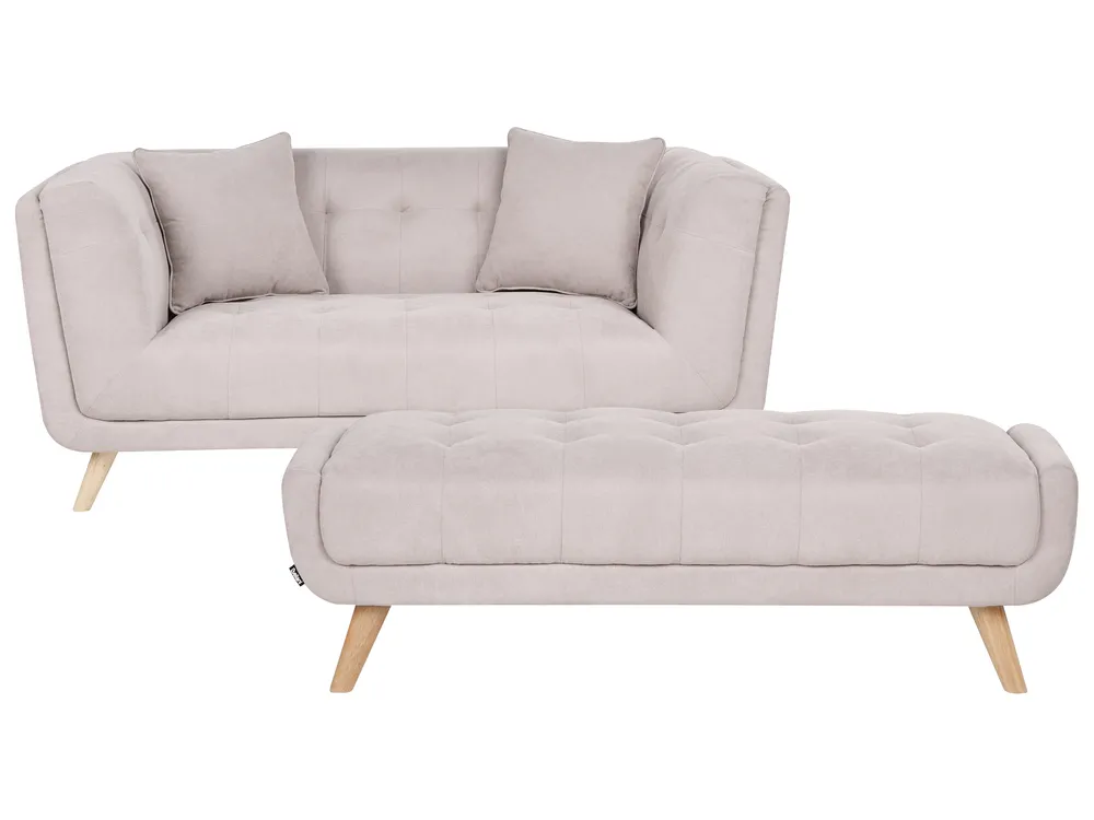 Sofa 2 Seater HABO with Ottoman Fabric Taupe