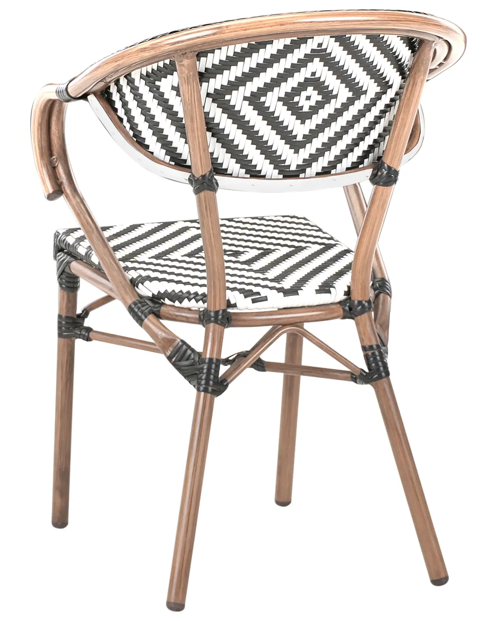Set of 4 Garden Chairs CASPRI PE Rattan Black/ White_990534