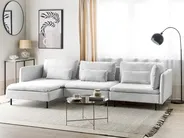 Modular Corner Sofa 3 Seater EGERIS Fabric Light Grey Right Hand_894304