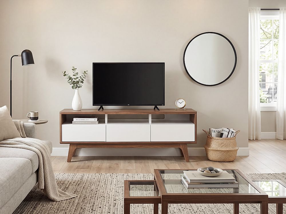 TV Stand SYRACUSE Brown/ White