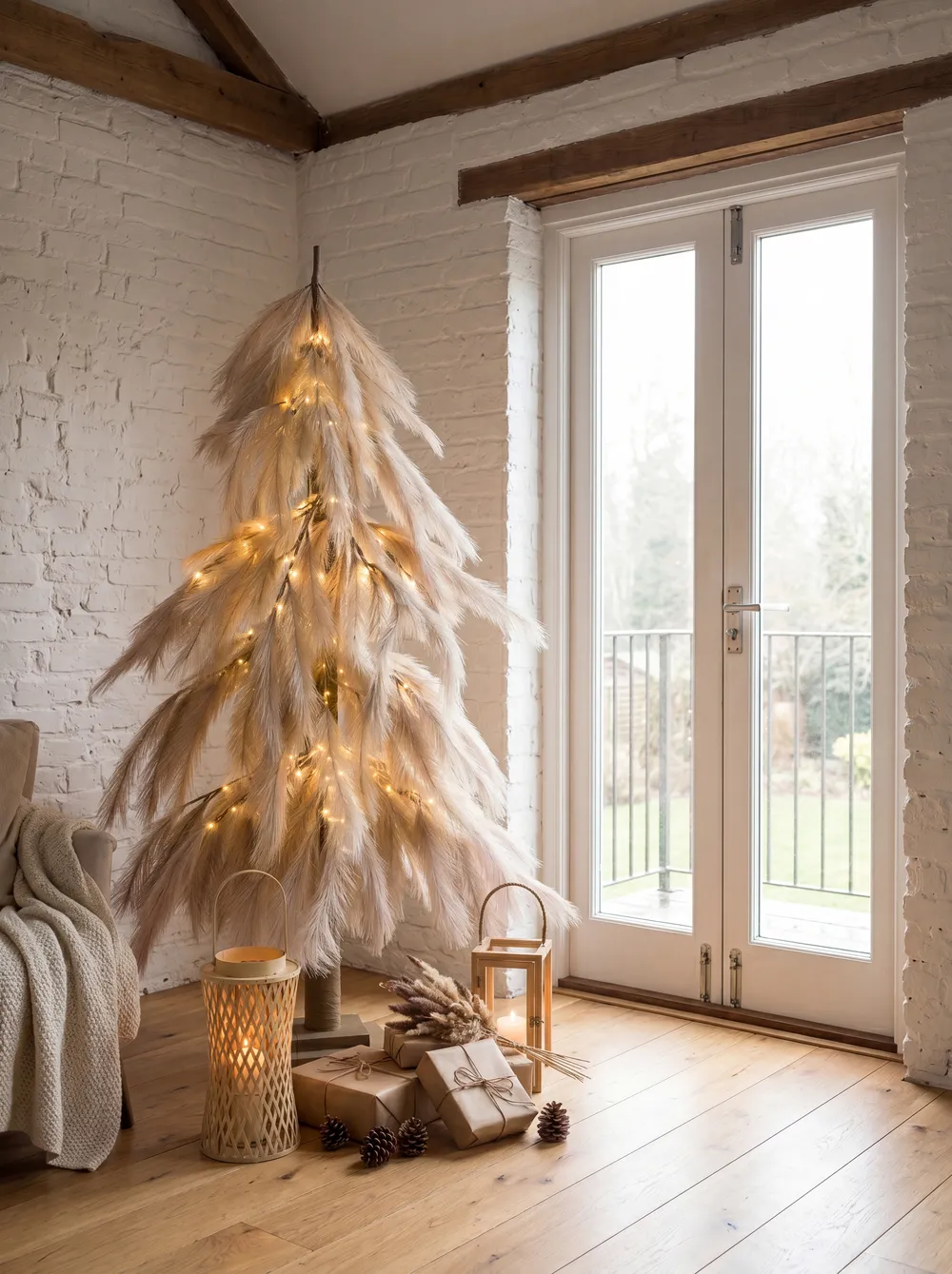 Ulkokoriste LED-valo BIFROST 123 cm Joulukuusi Beige