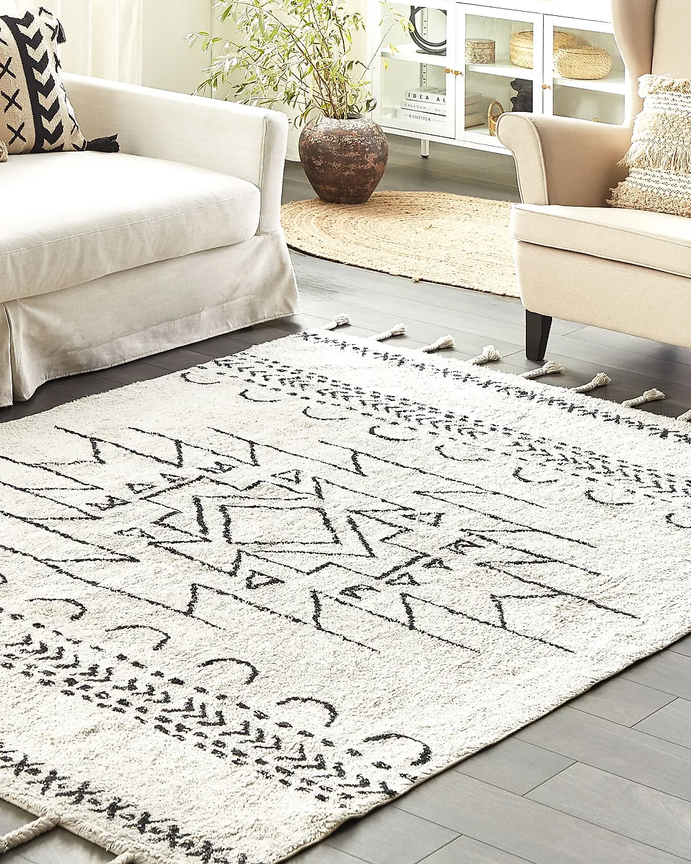 Matta KHOURIBGA Off-White 160 x 230 cm Bomull_1178512
